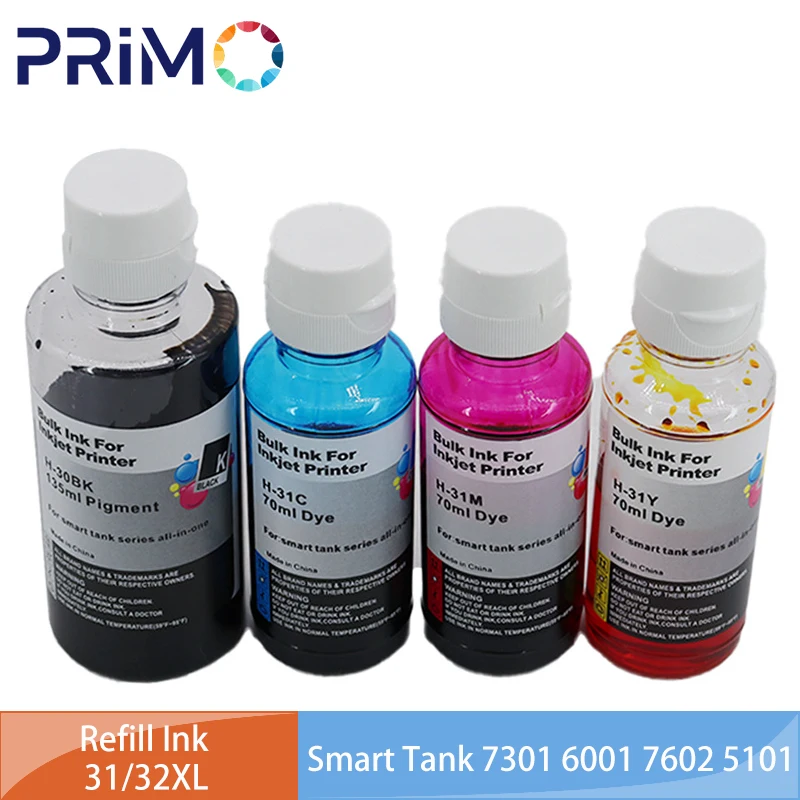 Recarga de tinta GT31 GT32XL, recambio de tinta Compatible con HP Smart Tank 7301, 6001, 7602, 5101, 7001, 450, 455, 457, 513, 551, 555, 558, 559, 5