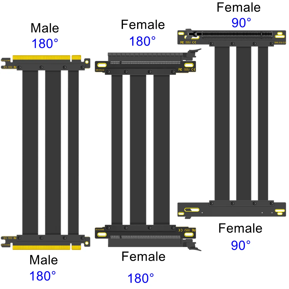 Nuevo Cable elevador 16GT-s PCIe 16x4,0 macho a macho hembra a hembra 5U Gold-Finger pci-express 4,0x16 Signal Docking Riser Jumper