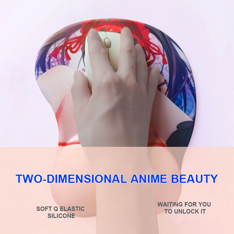 Alfombrilla de ratón para juegos con reposamuñecas, alfombrilla de silicona antideslizante, cómoda, gruesa, Sexy, de dibujos animados en 3D, para escritorio, oficina y hogar - imagen 5