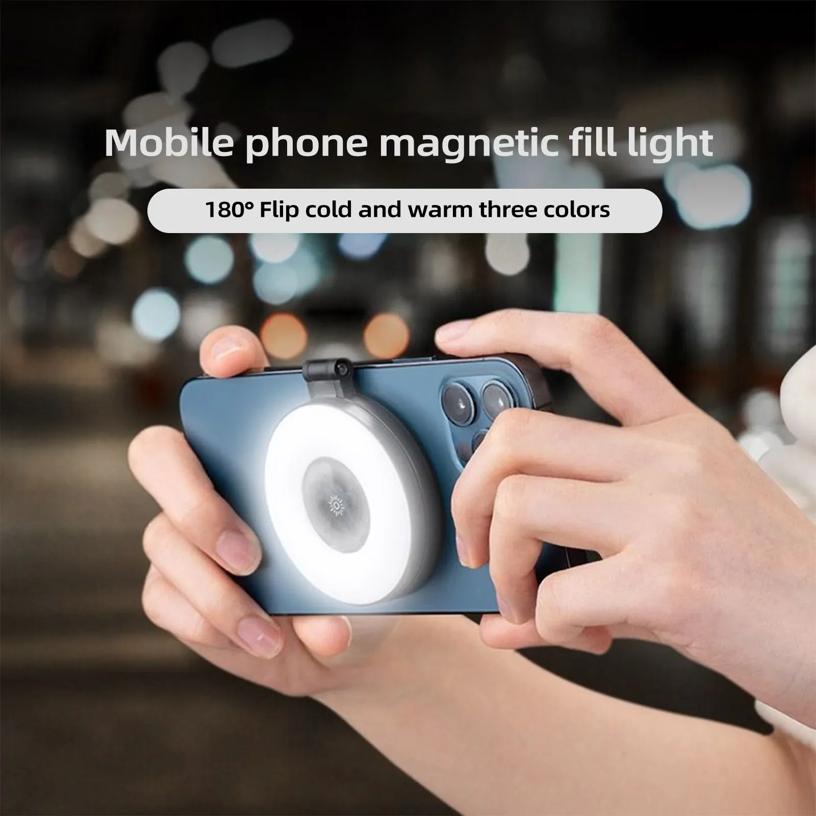 Mini anillo de luz magnético de bolsillo para Iphone/android 2500K-9000K luz de relleno regulable luz de Selfie portátil para Vlogging - imagen 4
