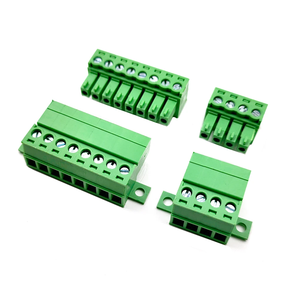 Conector de bloque de terminales de tornillo tipo tope aéreo, paso de 3,81mm, con orificios de fijación de instalación, 2P-12P para 28-16AWG, 10 Uds. - imagen 2