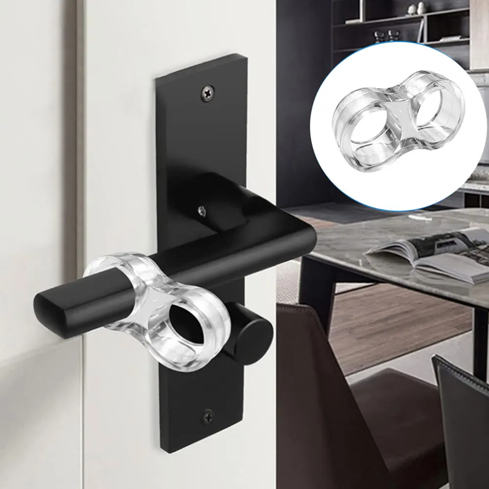 Manijas Tope de puerta Tope de puerta de Gel de silicona protección de pared transparente perilla de puerta parachoques Protector de muebles almohadilla amortiguador de manija - imagen 4