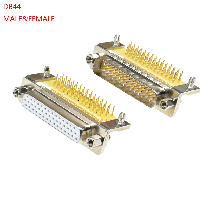 Conector de puerto serie DB44 macho y hembra chapado en oro, conector d-sub de ángulo recto, Conector de enchufe de 44 Pines, 3 filas, 44 Pines, 44 p, 1 unidad
