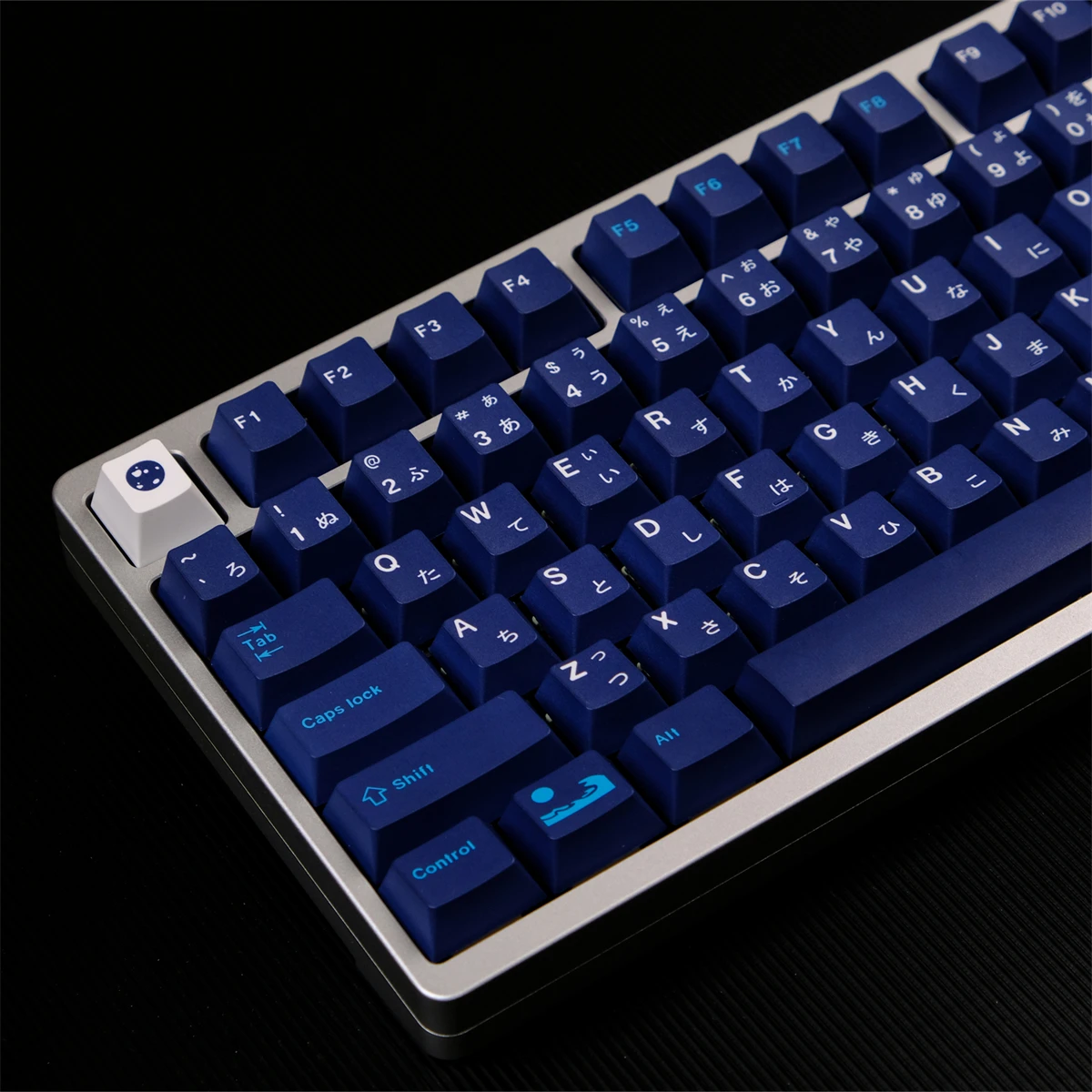 Teclas de luna azul de 129 teclas, teclas de perfil de cereza, teclas de sublimación de tinte PBT para teclado mecánico MX Switch