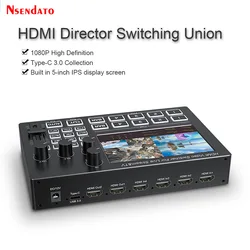 Mezclador Conmutador HDMI 4 Canales – Pantalla 5" 1080p 60Hz Streaming