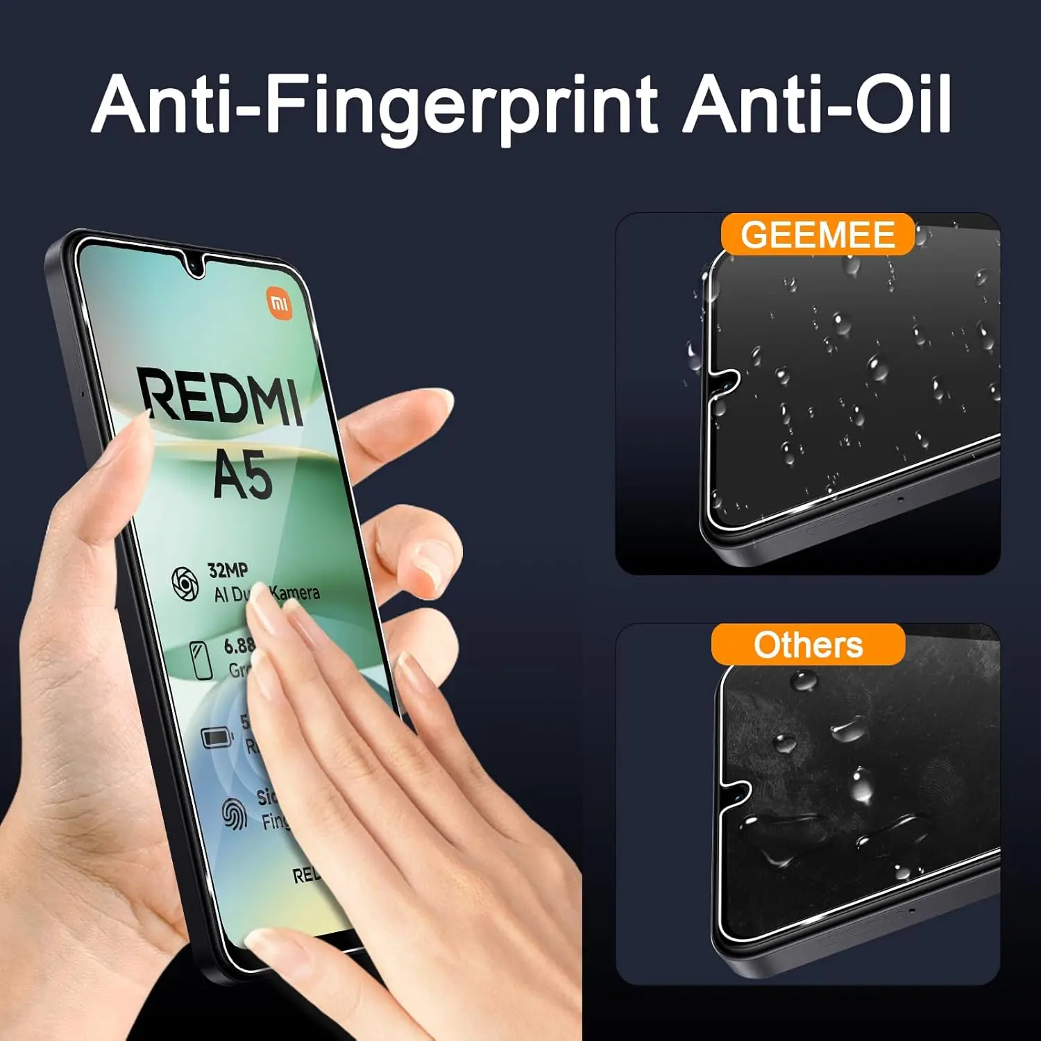 Protector de pantalla de vidrio templado de dureza 9H para Xiaomi Redmi A5 HD transparente antihuellas a prueba de golpes 2/4 Uds - imagen 5