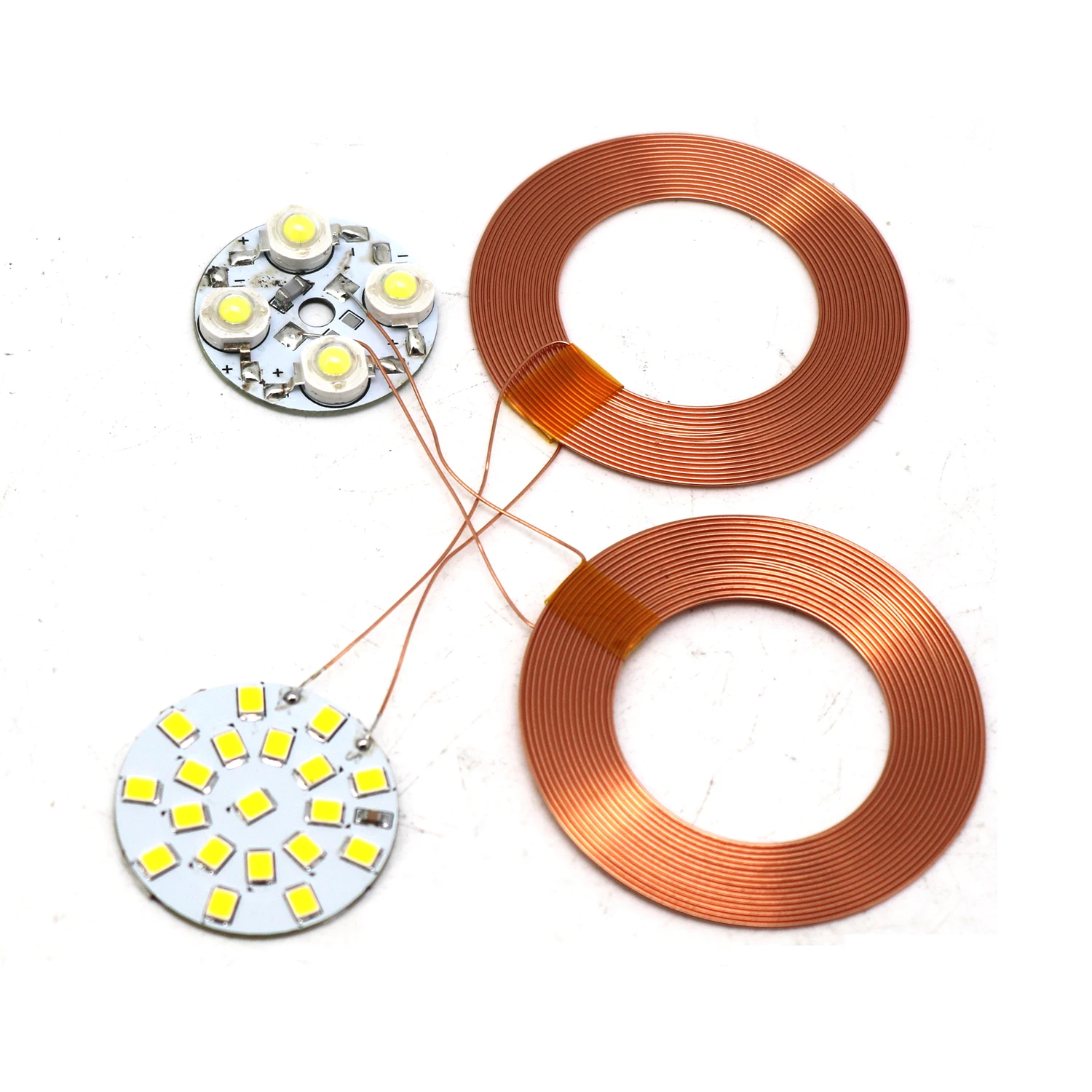 Fuente de alimentación inalámbrica, lámpara de luz receptora, bobina LED W, transmisor DIY, bobina de inducción, lámpara de levitación magnética Maglev - imagen 3