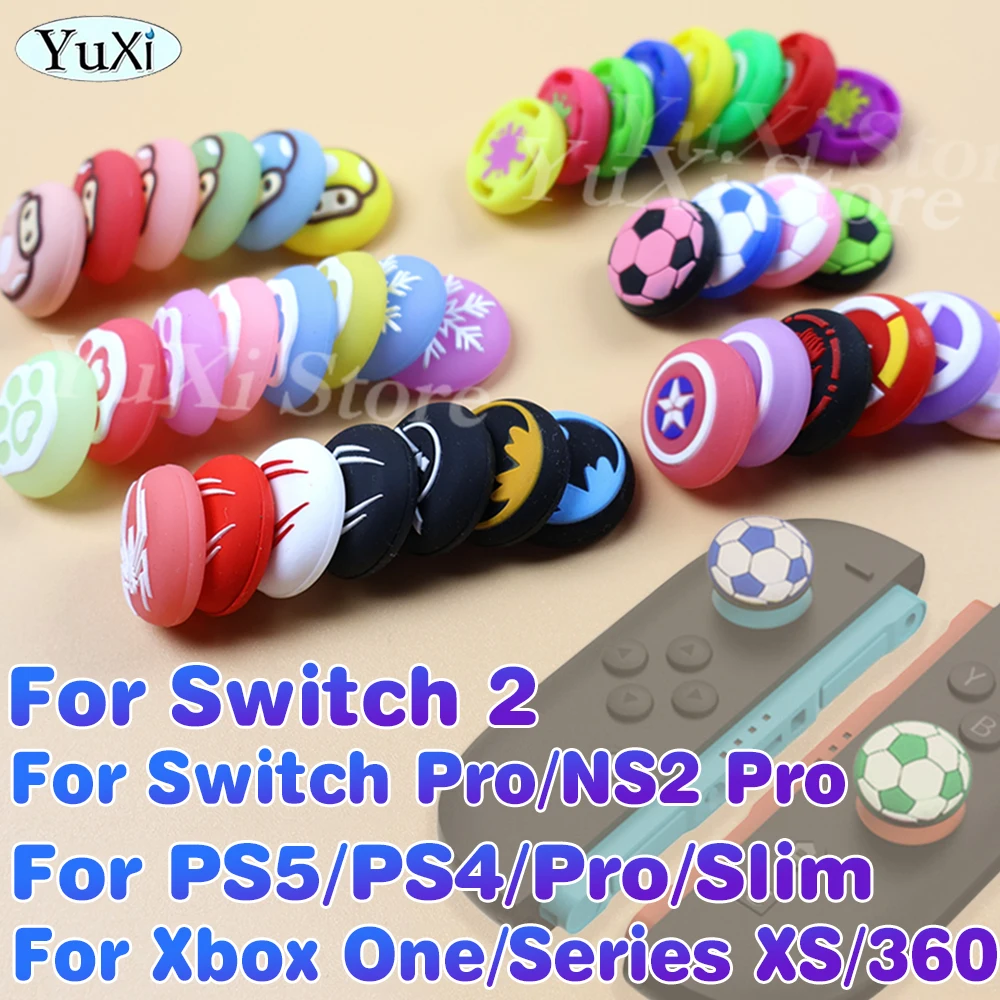 Tapas de agarre para Joystick de silicona suave, cubierta para Switch 2 Pro para PS5, PS4, PS3, Xbox One Series X S, tapas protectoras para controlador