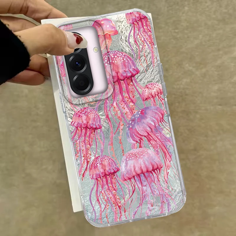 Para Samsung Galaxy A56 A16 A26 A36 A06 A55 A35 A25 A15 A12 A32 A22 A14 A54 M22 M12 5G Medusa rosa océánica funda de teléfono de moda - imagen 3