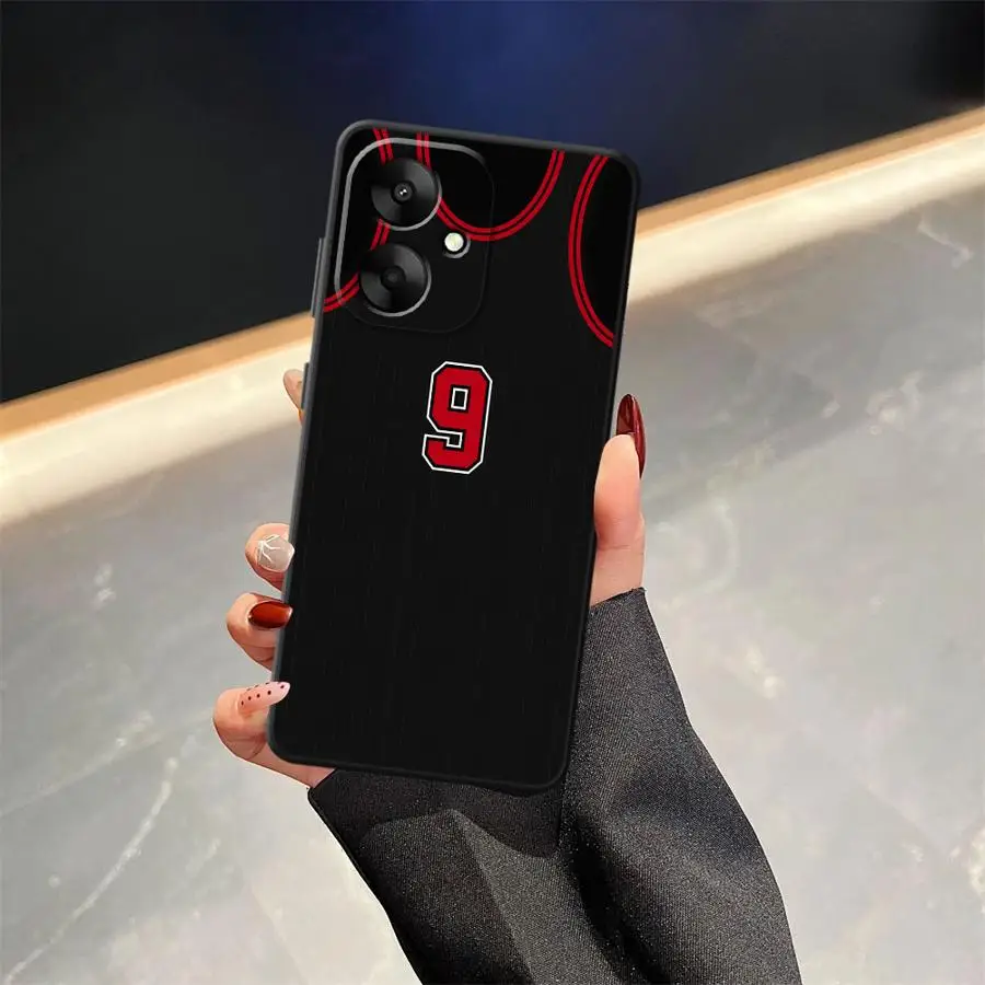 Funda de teléfono suave negra para Xiaomi Redmi A3 12C A4 A1 A2 Plus 14C 13C 10 K40 K80 Pro 9 A5 diseño Digital de baloncesto - imagen 2