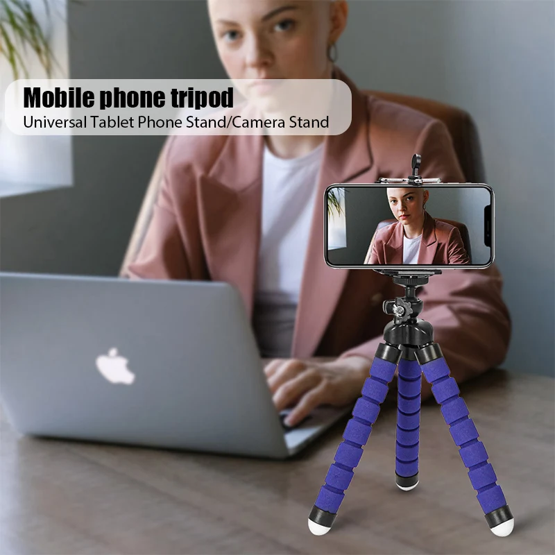 Trípode para teléfono portátil: mini soporte ajustable para pulpo con soporte de clip para teléfonos inteligentes y cámaras - imagen 4
