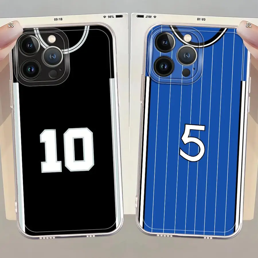 Funda de teléfono transparente con diseño Digital de fútbol para iPhone 16e XR 7 8 SE 13 12 11 Pro Max XS 15 14 16 Plus