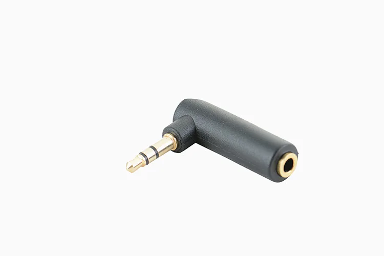 Conector chapado en oro, Conector de ángulo recto hembra a 3,5mm, 3 polos, macho, Audio estéreo, conector adaptador en forma de L, 1 ud. - imagen 3