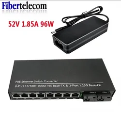 Conmutador PoE Cuatro Puertos + 2 Fibra Gigabit 65W