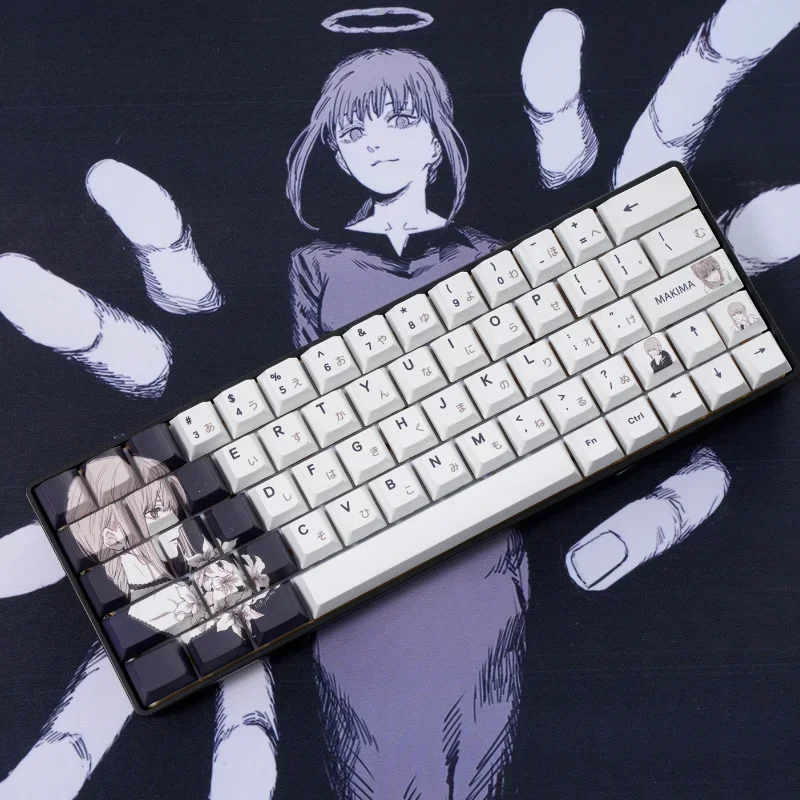 142 teclas Makima Anime Keycaps PBT Alice Keycap Chreey Keycaps Japón Key Cap Dye-sub tapas de teclado mecánico para 64/68/71/108 - imagen 4