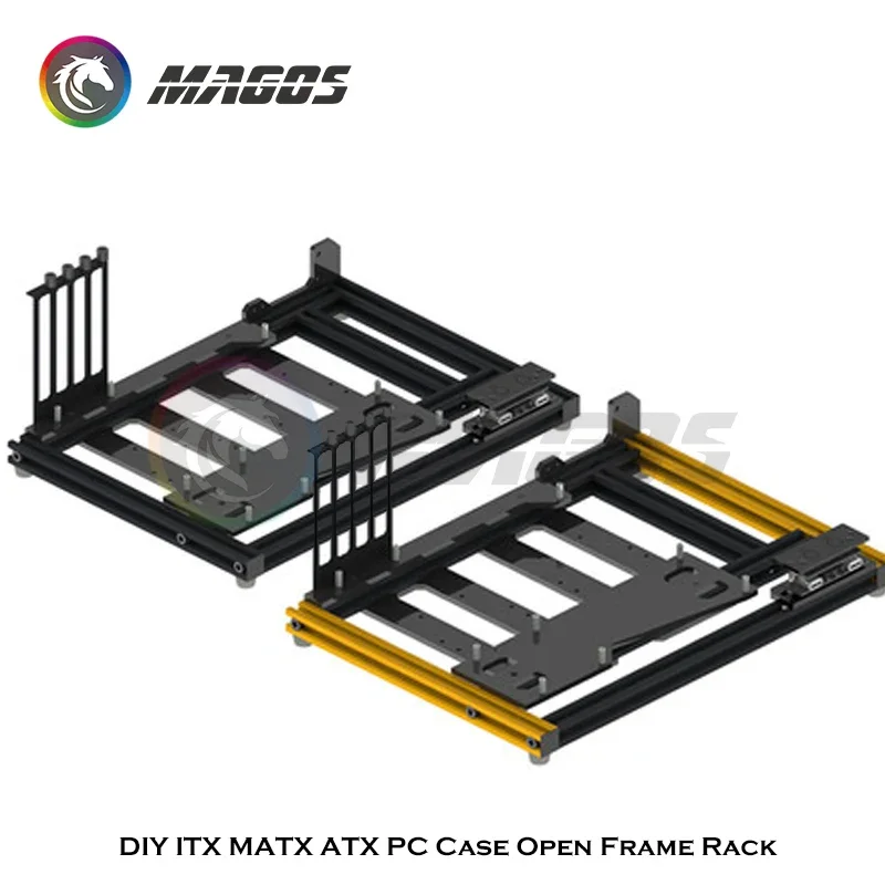 ITX-carcasa Horizontal de aluminio para ordenador, marco de carcasa de ordenador totalmente abierto, soporte MATX/ATX MB, fácil montaje, refrigeración por aire - imagen 4
