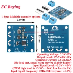 Convertidor Frecuencia-Voltaje 0-5V/0-10V – Placa Conversión Señal PWM