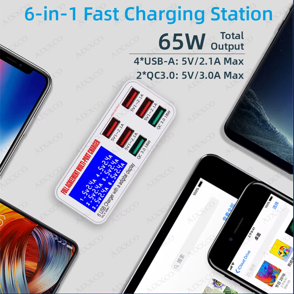 Cargador USB-C 65W PD QC 3.0 Universal - iPhone Samsung Xiaomi Huawei - imagen 4