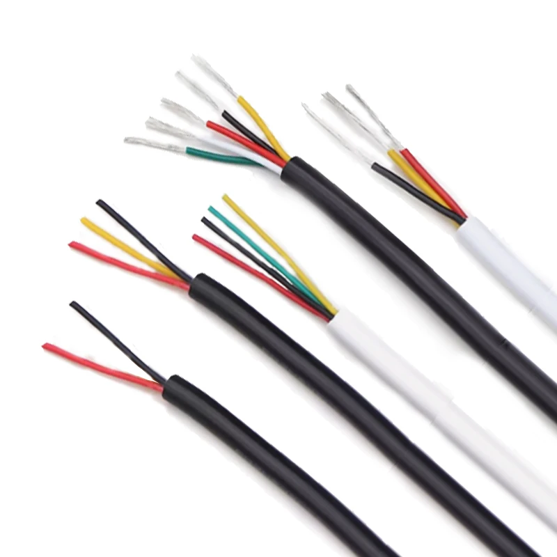 Cable enfundado Flexible 6 5 4 3 2Core Cable eléctrico 28AWG PVC cobre estañado tira de LED Cable de extensión para tira de LED RGB RGBW