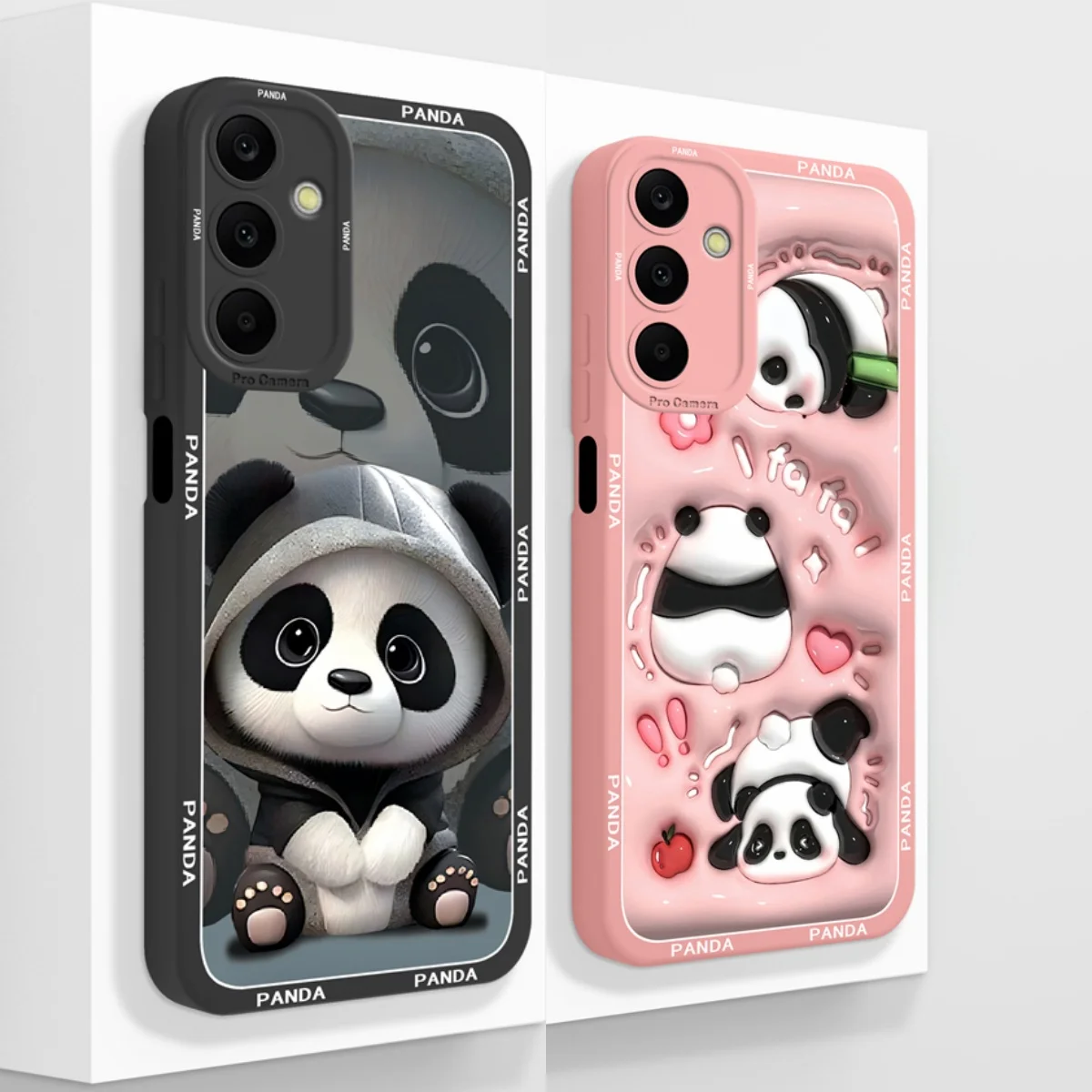 Para Samsung Galaxy A25 Funda lindo Panda cobertura completa Funda suave Protector de teléfono de silicona líquida para Samsung A 25 5G contraportada