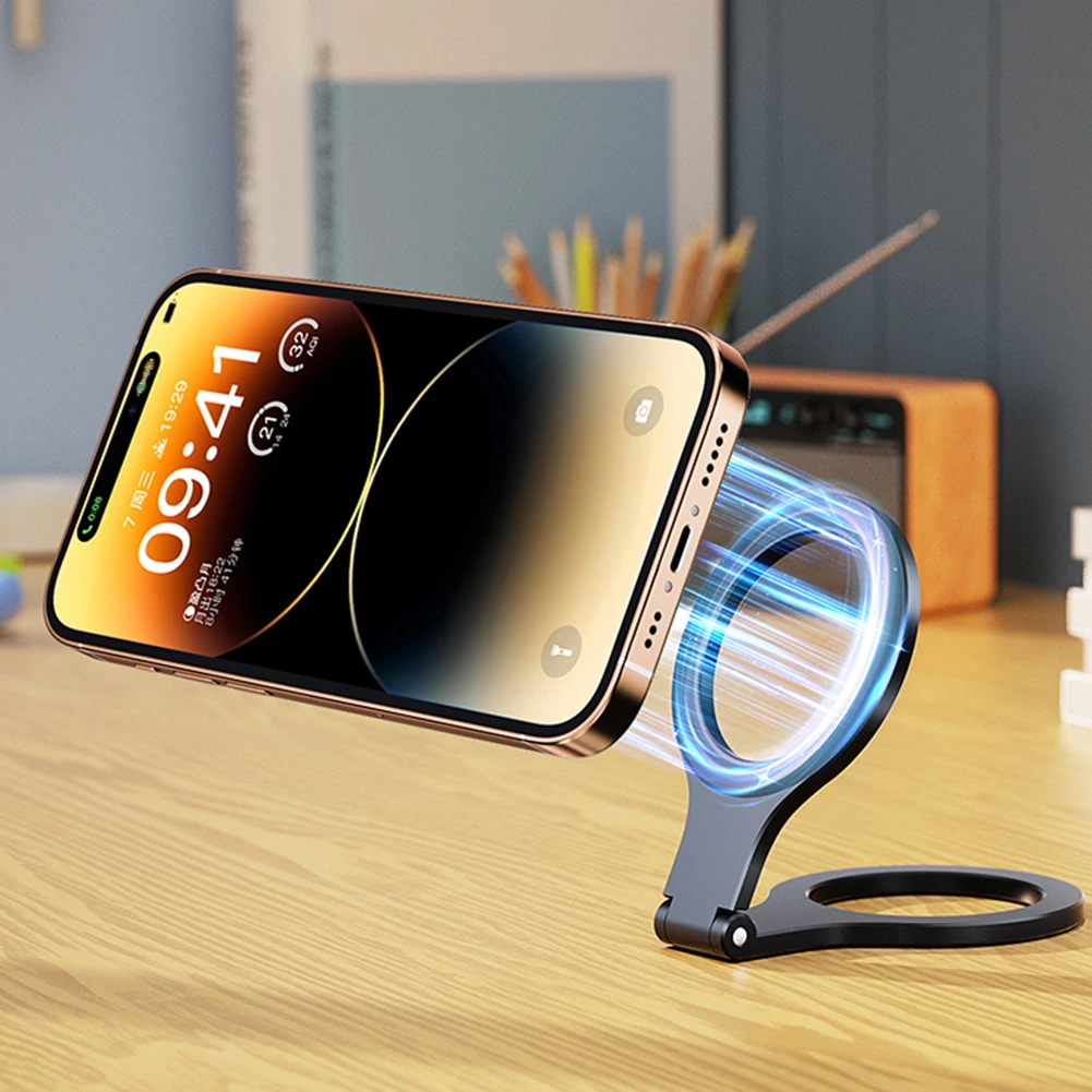 Soporte de anillo magnético de doble cara para teléfono, rotación de 360 grados, agarre ajustable para teléfono, accesorios MagSafe