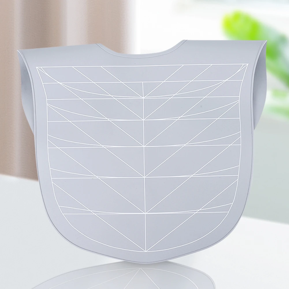 Capa de silicona para tinte de cabello, capa de corte impermeable con guías, almohadilla de corte de cabello de peluquería, ponderada para estilista - imagen 5
