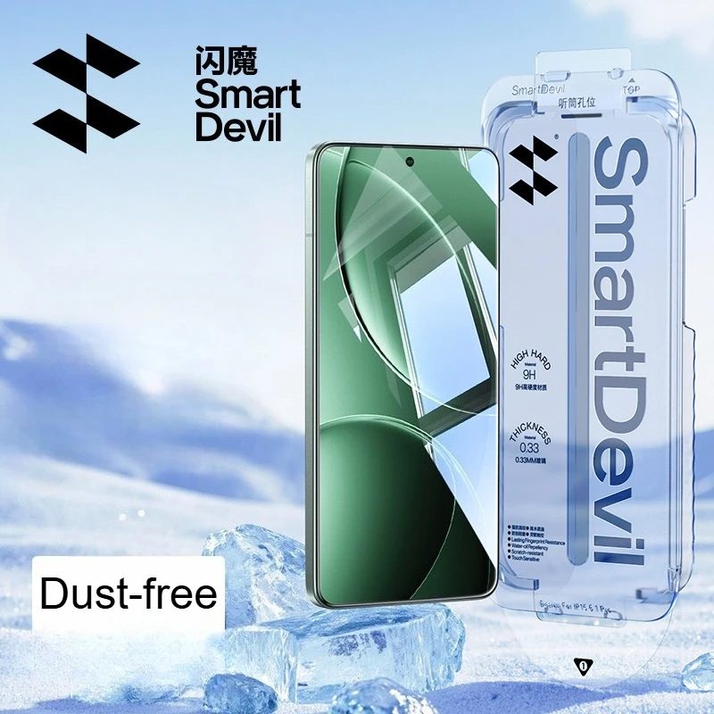 SmartDevil película de vidrio templado sin polvo para Poco F7 Pro F7 Ultra F6 Pro HD Protector de pantalla transparente para Xiaomi 14T Pro Mi 15 14