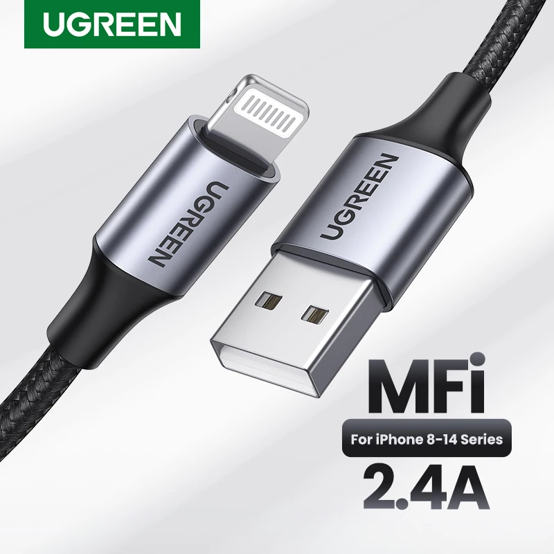 UGREEN MFi USB Lightning Cable para iPhone 2.4A carga rápida USB A a Cables de iluminación para iPad iPhone 11 13 12 14 Pro Max Cable - imagen 2