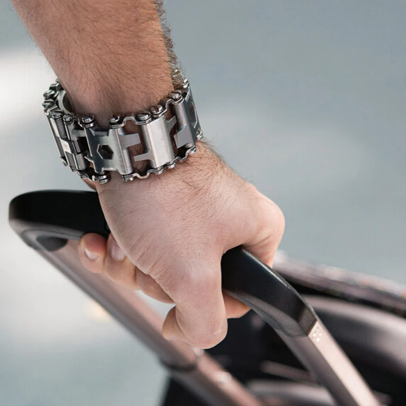 Pulsera de herramientas multifunción de acero inoxidable para Apple Watch Band Ultra 2 49mm 38 40 41mm 45mm 42mm 44mm pulsera Iwatch Correa - imagen 4