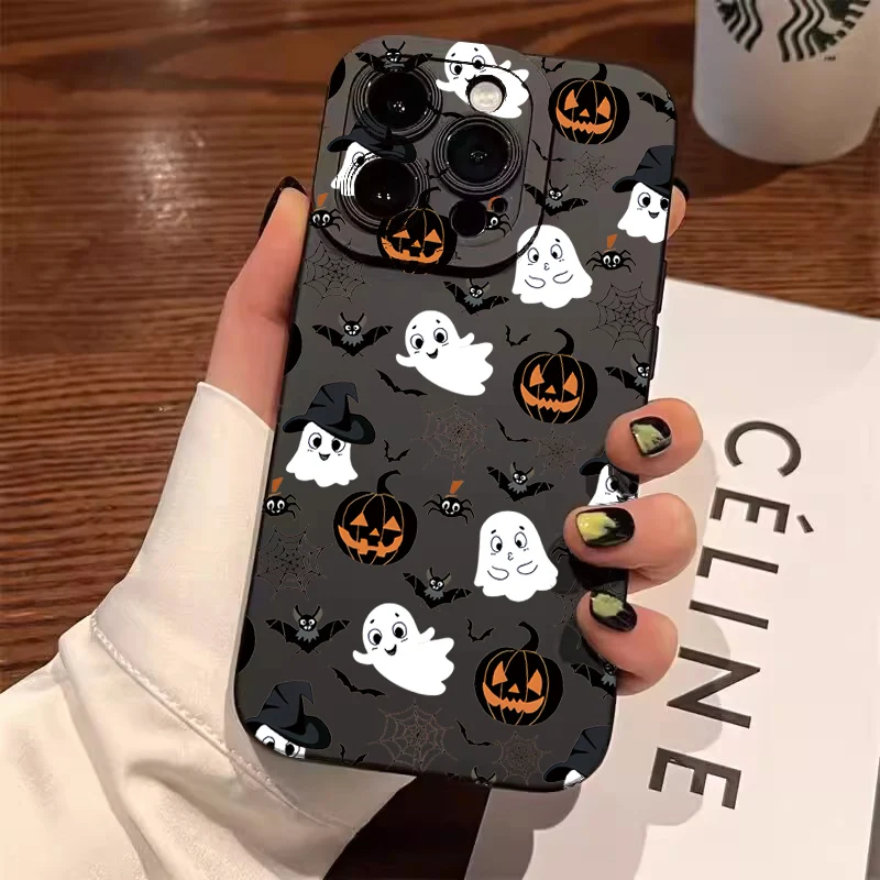 Funda para Xiaomi 14T 13T Pro Mi 14 13 12 11 Lite 5G NE 12T Poco F6 X5 X3 F5 X6 M6 Pro 4G Halloween Premium cubierta con patrón de calabaza - imagen 2