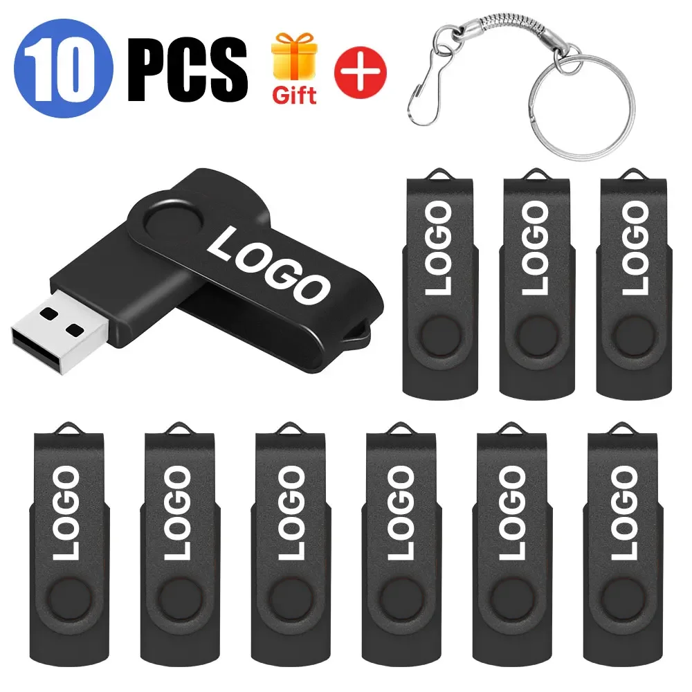 Unidad Flash USB Personalizada, Memoria de 8 GB, 16GB y 32 GB, Pen Drive para Negocios, 10 Unidades por Paquete, Venta al por Mayor, Envío Gratis
