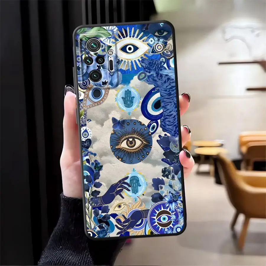 Funda para Xiaomi Redmi Note 11s 9 10 11 12 Pro 13 14 Pro Plus 10S 7 8 12s 9S funda de teléfono suave negra arte azul creativo - imagen 4