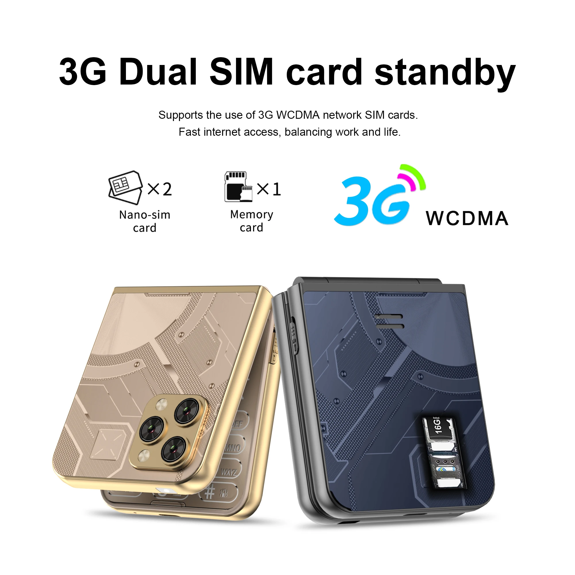 SERVO Flilo9 3G WCDMA Flip teléfono móvil 2 tarjeta SIM marcación de velocidad grabación de llamadas lista negra cámara trasera linterna botón plegable teléfonos - imagen 2