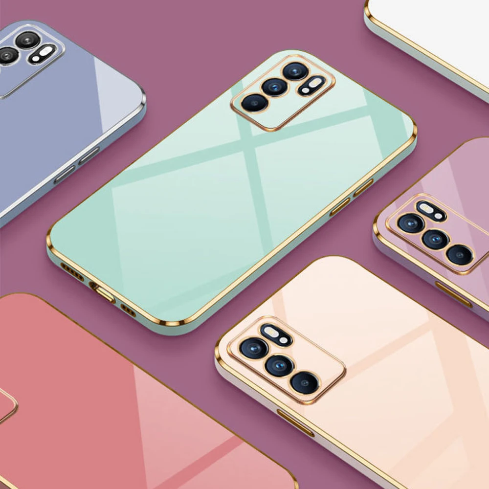 Para Oppo Reno6 5G Reno 6 Z funda de teléfono CPH2237 funda oppo reno6Z Reno 6z 4G revestimiento de lujo cubierta trasera a prueba de golpes - imagen 3