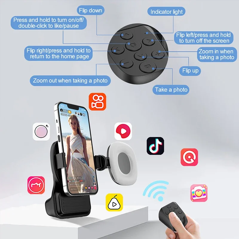 Estabilizador de Selfie con mango Bluetooth para teléfono inteligente, palo de mano, luz de relleno para Selfie Vlog, accesorios de fotografía - imagen 4