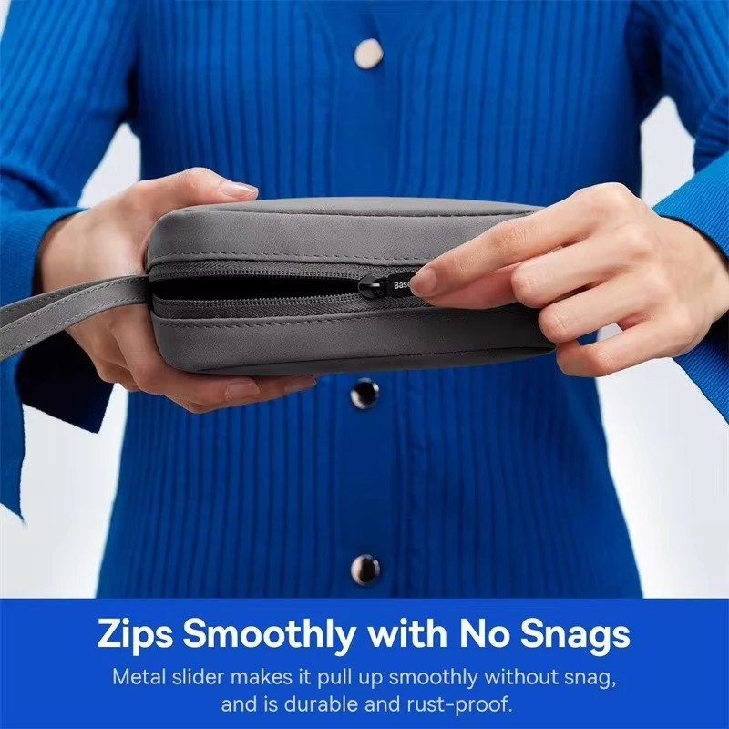 Bolsa de teléfono Baseus, bolsa organizadora con cremallera, estuche de almacenamiento para iPhone 17 16 Pro Max, cargador de banco de energía Samsung, bolsa de accesorios digitales - imagen 5