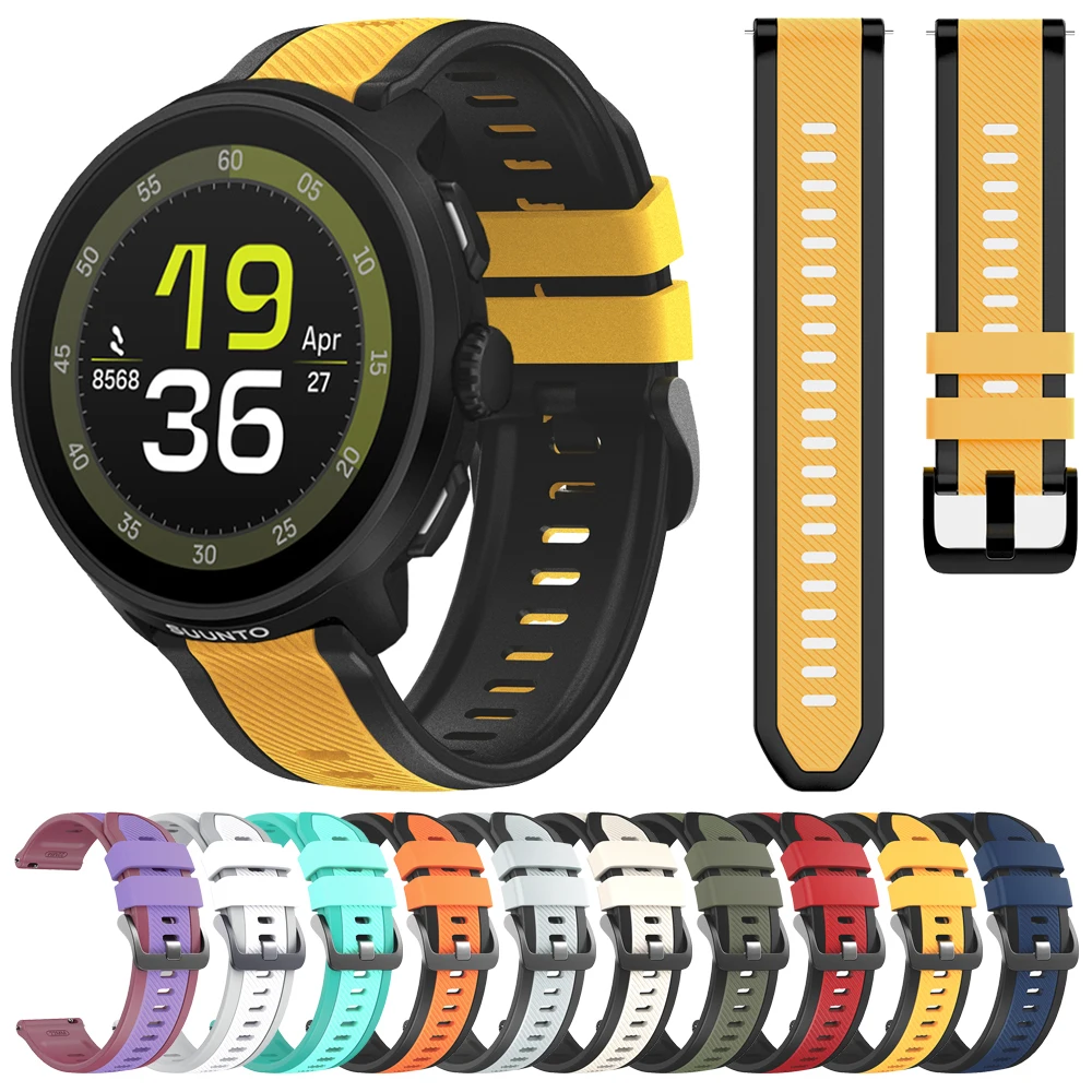 Correa deportiva de silicona de 22mm para SUUNTO RACE RUN, pulsera de reloj inteligente SUUNTO 9 PEAK PRO DLC/5 PEAK/VERTICAL/Ocean/RACE S