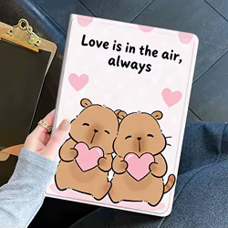 Moda lindo capibara de dibujos animados para iPad Pro Mini 1 2 3 4 5 6 7 7ta generación 12,9 10,5 13 11 7,9 8,3 M4 pulgadas funda para tableta