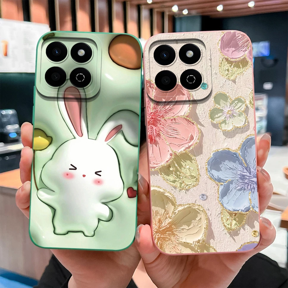 Para Honor Play 60 Plus / Play 9T Funda blanda de silicona líquida Funda trasera de gato encantador para Play60Plus Play9T Funda ligera