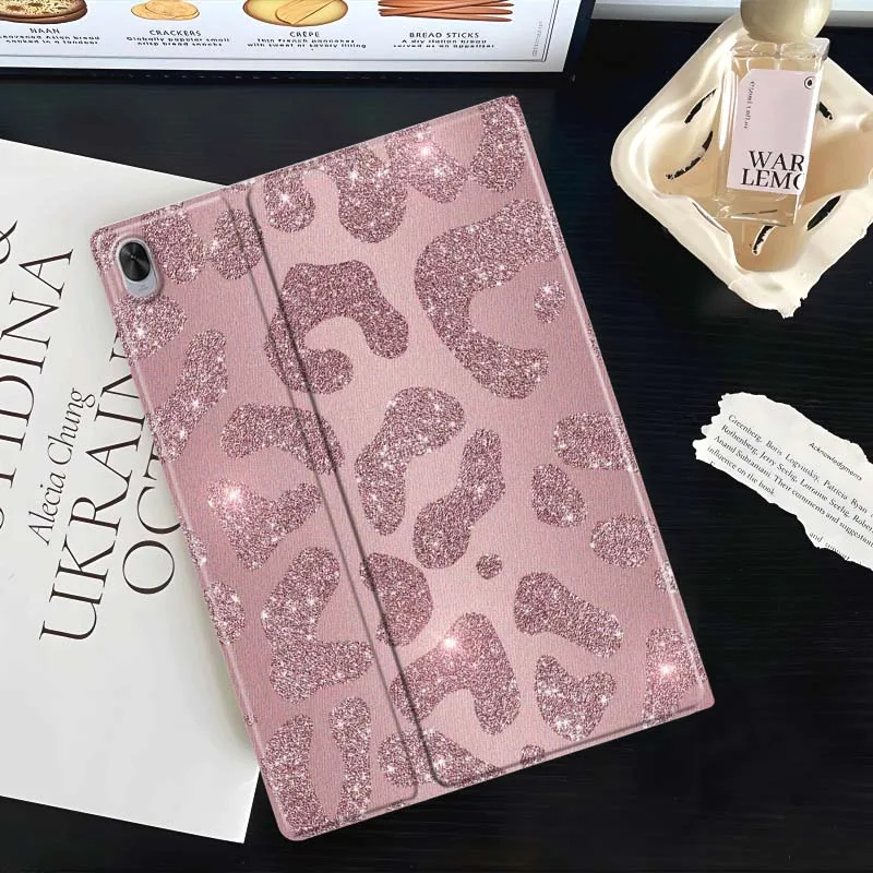 Estampado de leopardo con purpurina artística para Huawei MatePad Air Pro M6 M5 SE T5 13,2 12,6 12 11,5 11 10,8 10,4 10,1 pulgadas funda para tableta - imagen 4