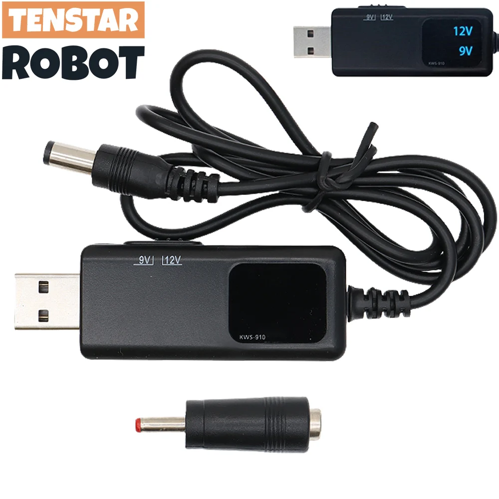 Convertidor de refuerzo USB DC 5V a 9V 12V Cable convertidor elevador USB + conector de 3,5x1,35mm para fuente de alimentación/cargador/convertidor de potencia - imagen 3