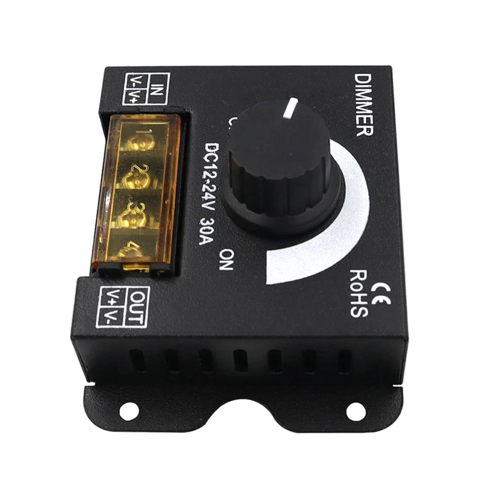 Regulador de intensidad LED DC 12V 24V 8A/30A controlador de brillo ajustable para coche RV tira de luz LED de un solo Color atenuación LED - imagen 4