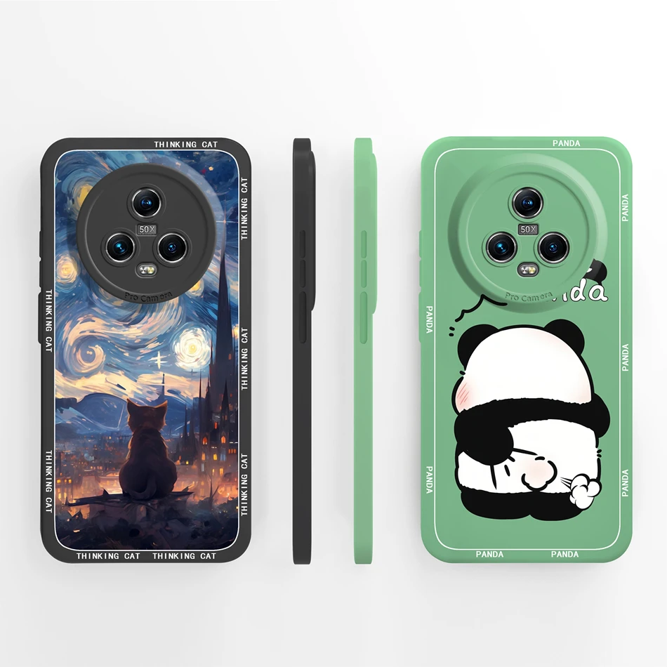 Para Honor Magic 5 Pro Funda de teléfono Linda Funda creativa de protección completa para Honor Magic5Pro parachoques antideslizante de silicona líquida suave - imagen 2