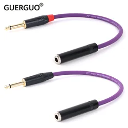 Cable Adaptador 6,35mm TS Macho a TRS Hembra Chapado en Oro
