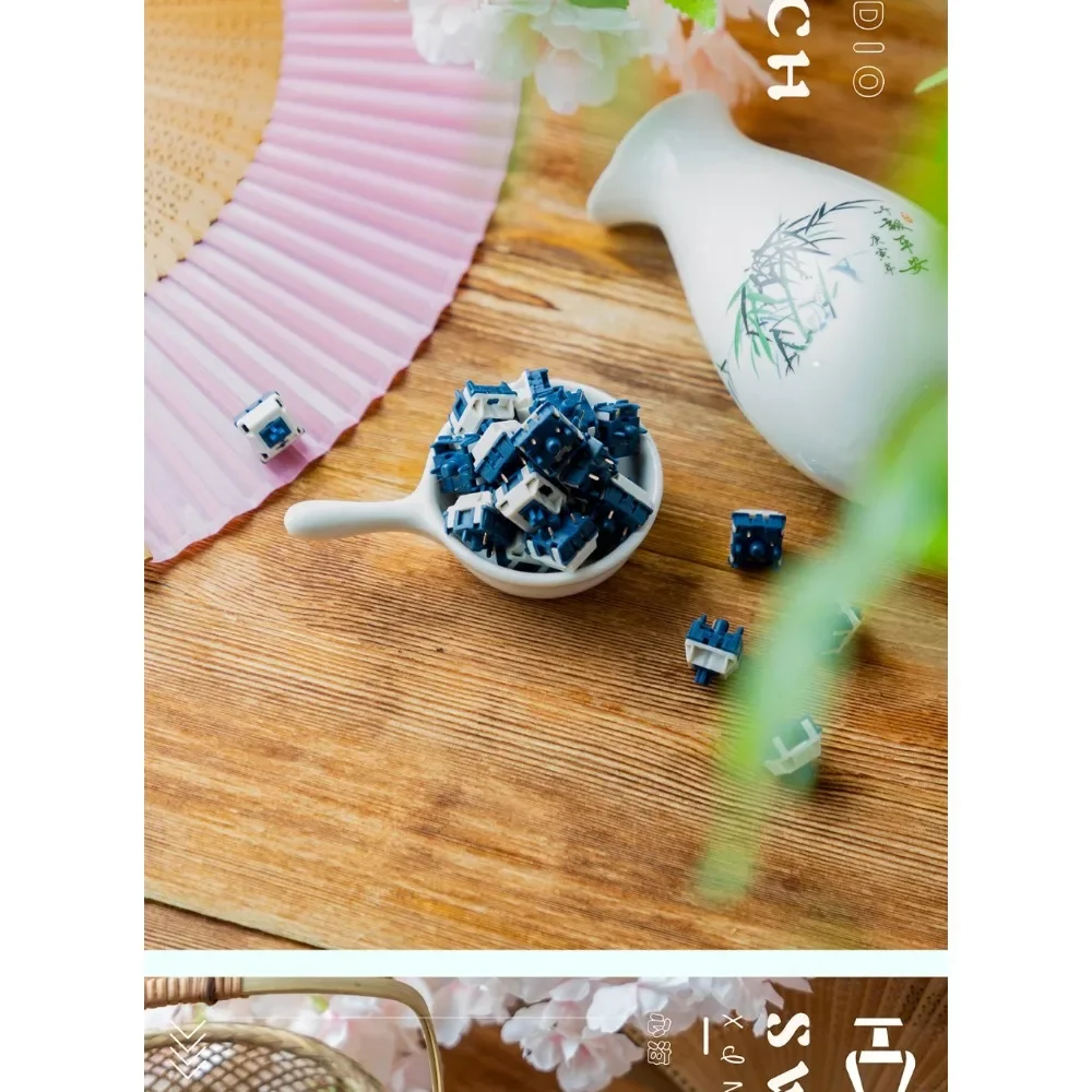 Interruptor lineal corazón-mar 37gf lubricación de presión de luz/57gf presión pesada eje personalizado de 5 pines para regalo de teclado mecánico - imagen 5