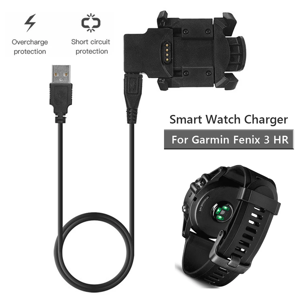Cargador con clip para reloj deportivo Garmin Fenix 3/Fenix 3 HR, base adaptadora de fuente de alimentación - imagen 3