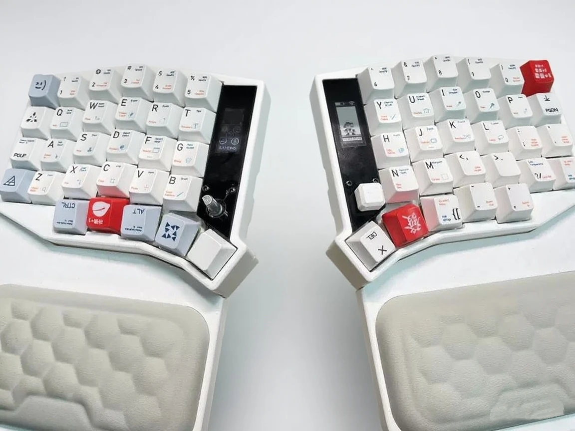 Sofle Keyboard Kit Wired 3D Printing Gaming Keyboard Custom VIA RGB Ergonomics Mechanical Keyboard with  Wrist Rest/knob/screen - imagen 5