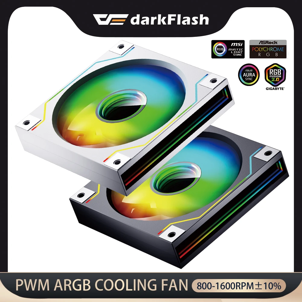 Darkflash DM20 ARGB Pc Case Fan Ventiladores 120mm Pc Infinity Spiegel Ontwerp 4PIN PWM 5V 3PIN Stille Koelventilator Aircooler - imagen 2