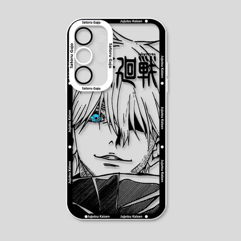 Jujutsu Kaisen Gojo Anime para Samsung Galaxy S24 S23 S22 S21 S20 Plus FE Ultra A52 A53 A54 Angel Eyes funda transparente para teléfono - imagen 4