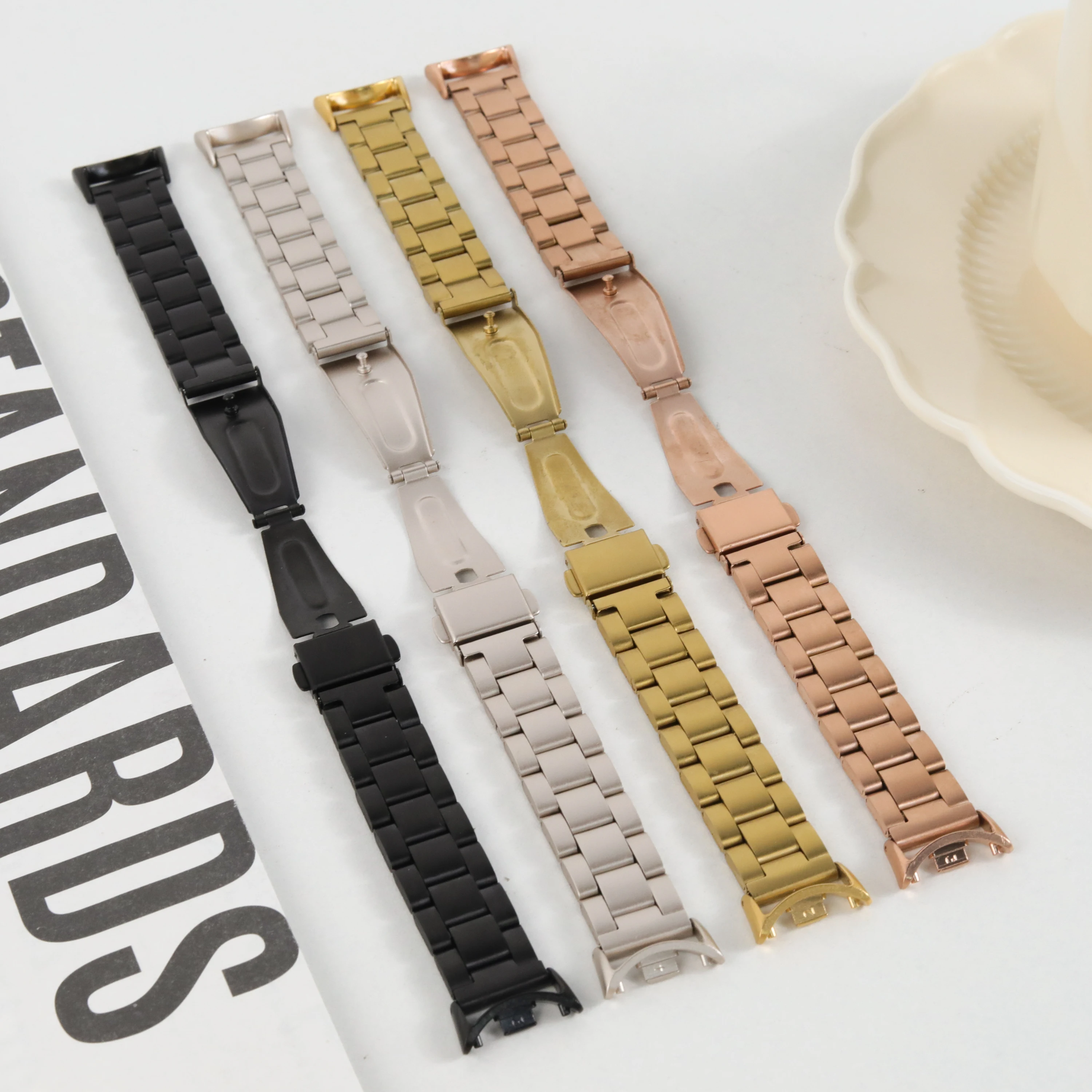 Correas de acero inoxidable para Xiaomi Mi Band 10 9 8, accesorios de correa, pulsera de repuesto de metal, pulsera miband8 9 10 NFC - imagen 4